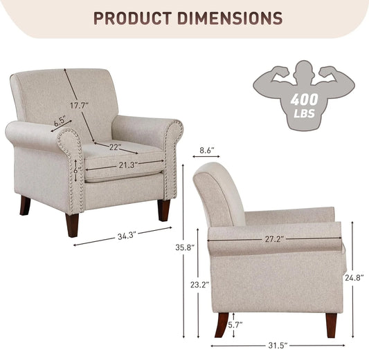 Upholstered Living Room Chair Set of 2