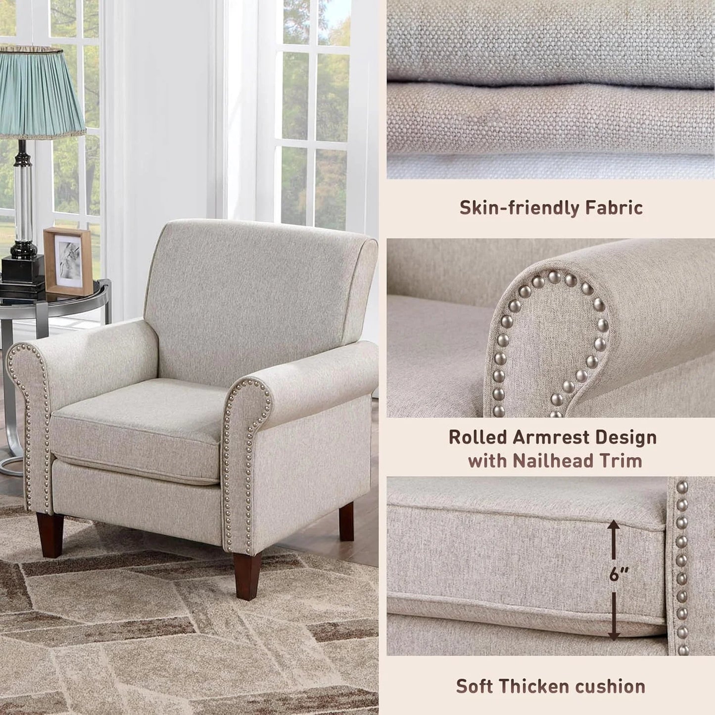 Upholstered Living Room Chair Set of 2
