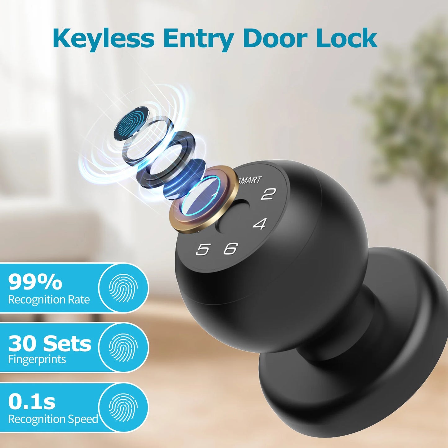 Fingerprint Door Lock App Control Passcode Unlock