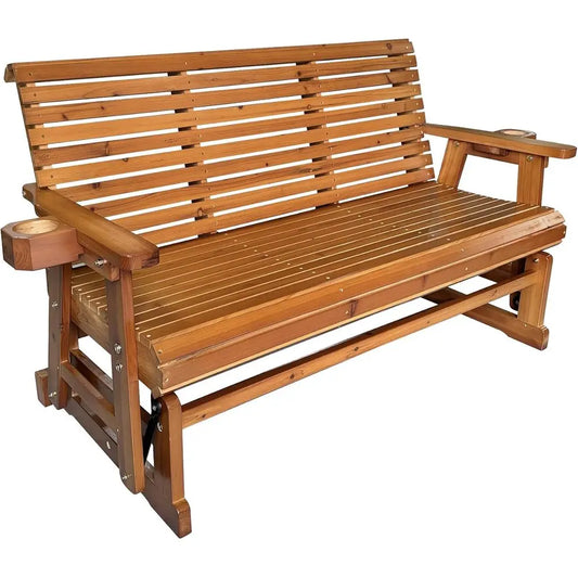 Glider Bench with Cup Holders