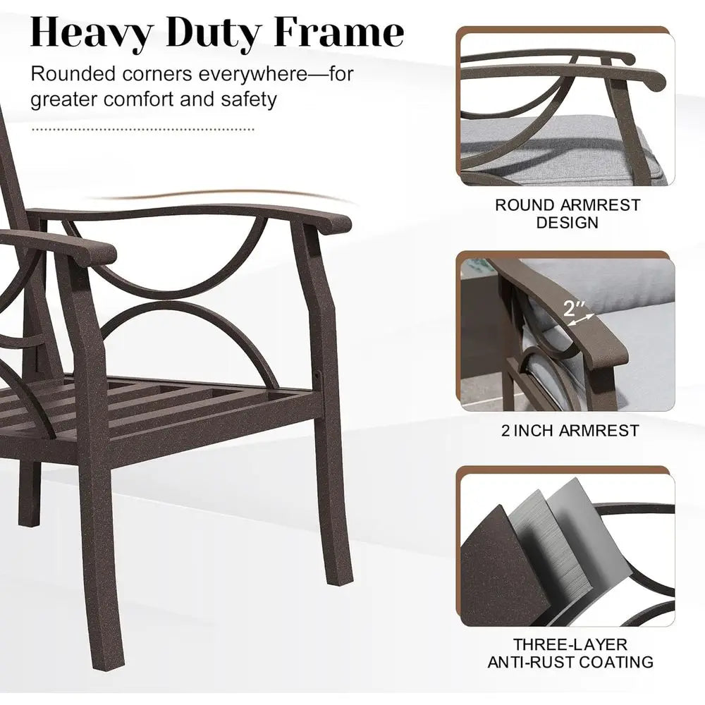 8-Piece Outdoor Patio Furniture Set with 43 Fire Pit Table