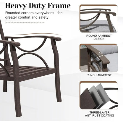 8-Piece Outdoor Patio Furniture Set with 43 Fire Pit Table