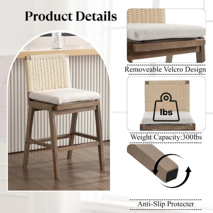 2-Pack Farmhouse Bar Stools,