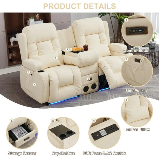 "Electric Reclining Loveseat with Console