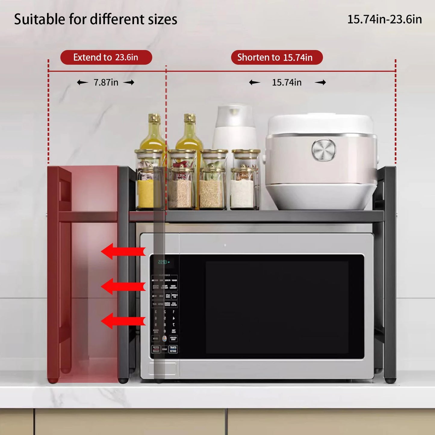42-64cm Microwave Shelf Organizer,