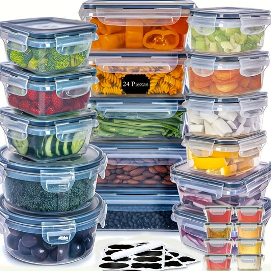 Set - 24  Containers & Lids with Labels
