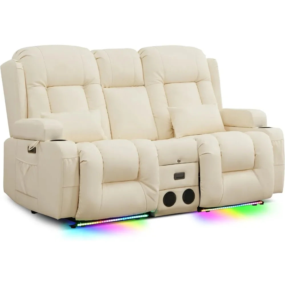 "Electric Reclining Loveseat with Console