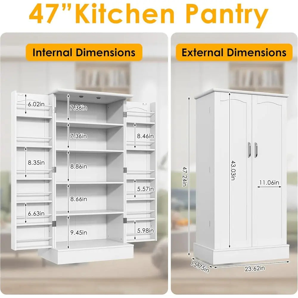 Freestanding Kitchen Cabinet with Doors