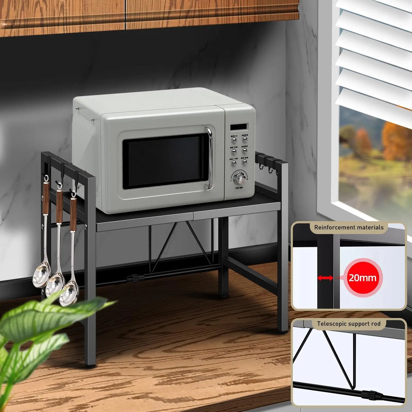 42-64cm Microwave Shelf Organizer,