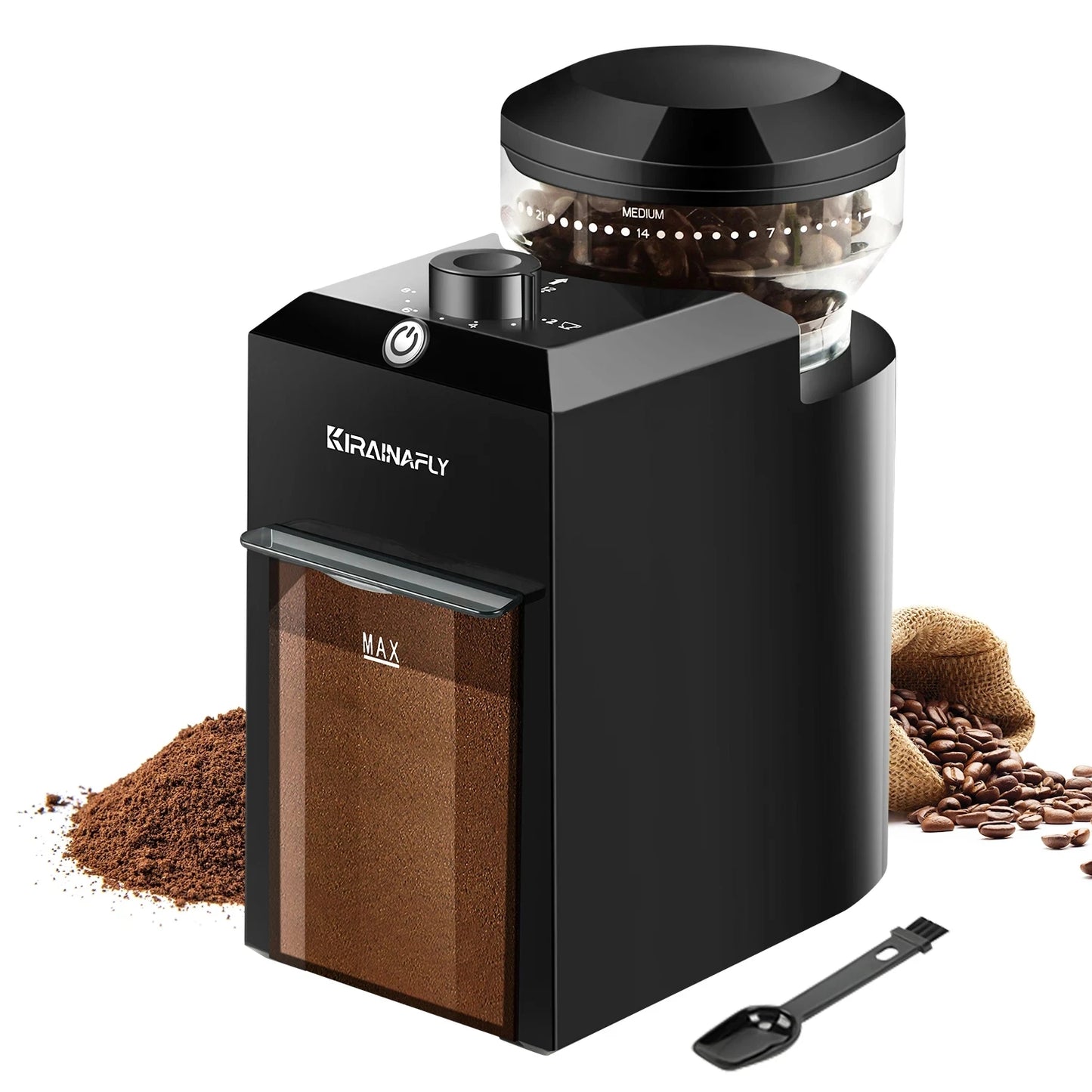 KIRAINAFLY COMPACT BURR COFFEE GRINDER