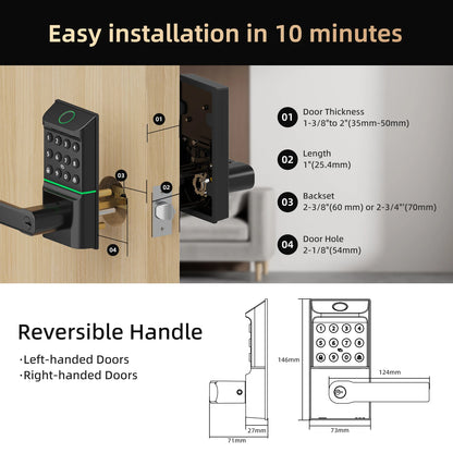 Smart Lock Fingerprint Door Lock App Control Passcode