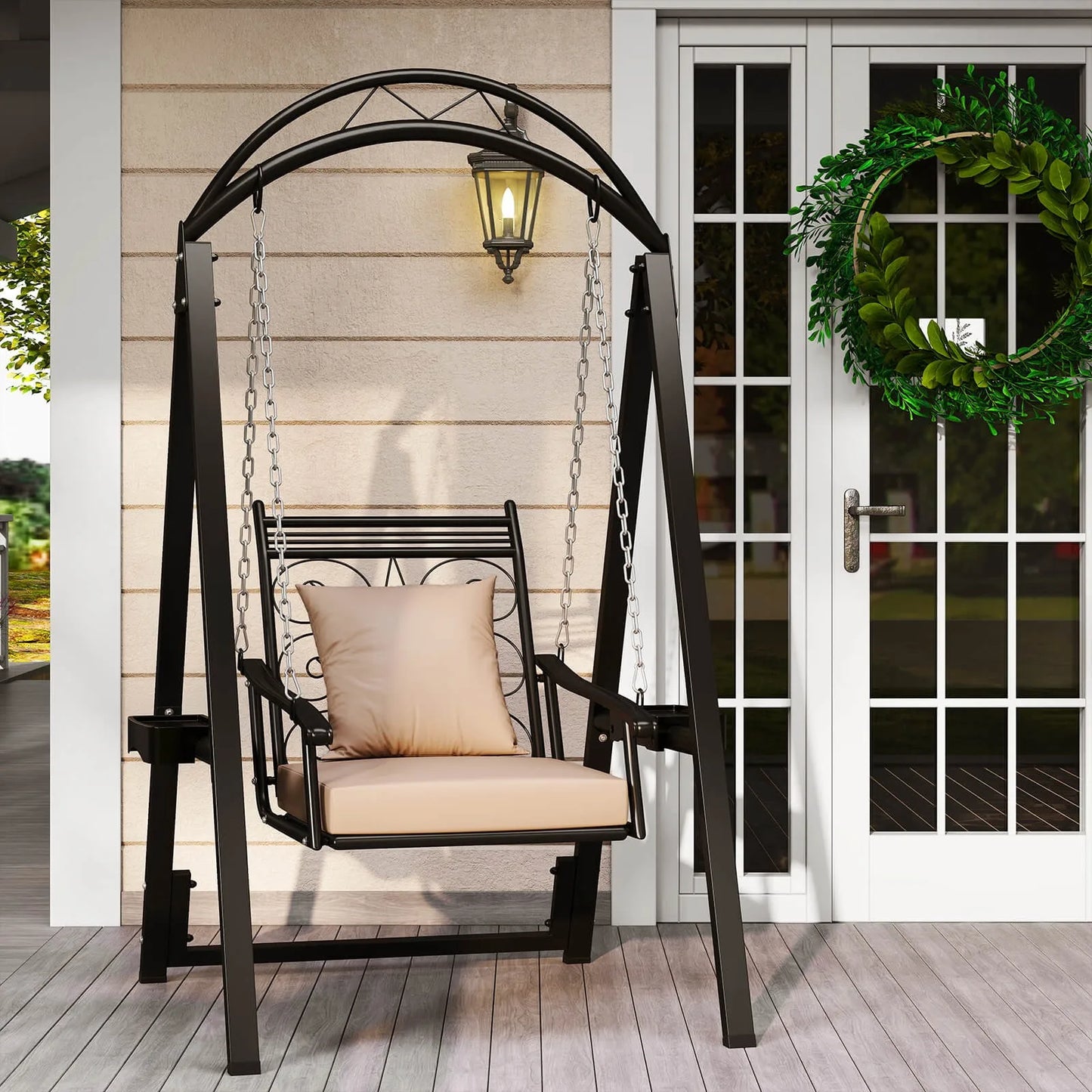Balcony Porch Swing w/Stand