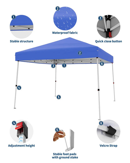 10x10 FT Pop Up Canopy Tent, With Carry Bag