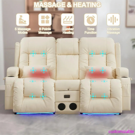 "Electric Reclining Loveseat with Console