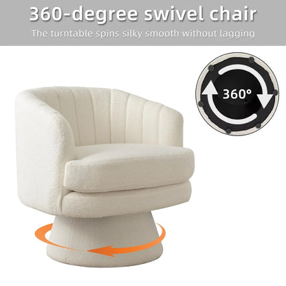 360 Degree Swivel Barrel Chair with Curve Back