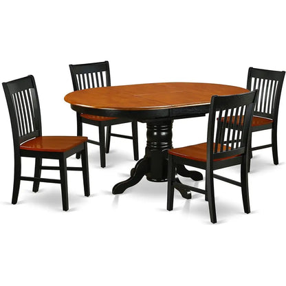 5-Piece Black & Cherry Finish Dining Set