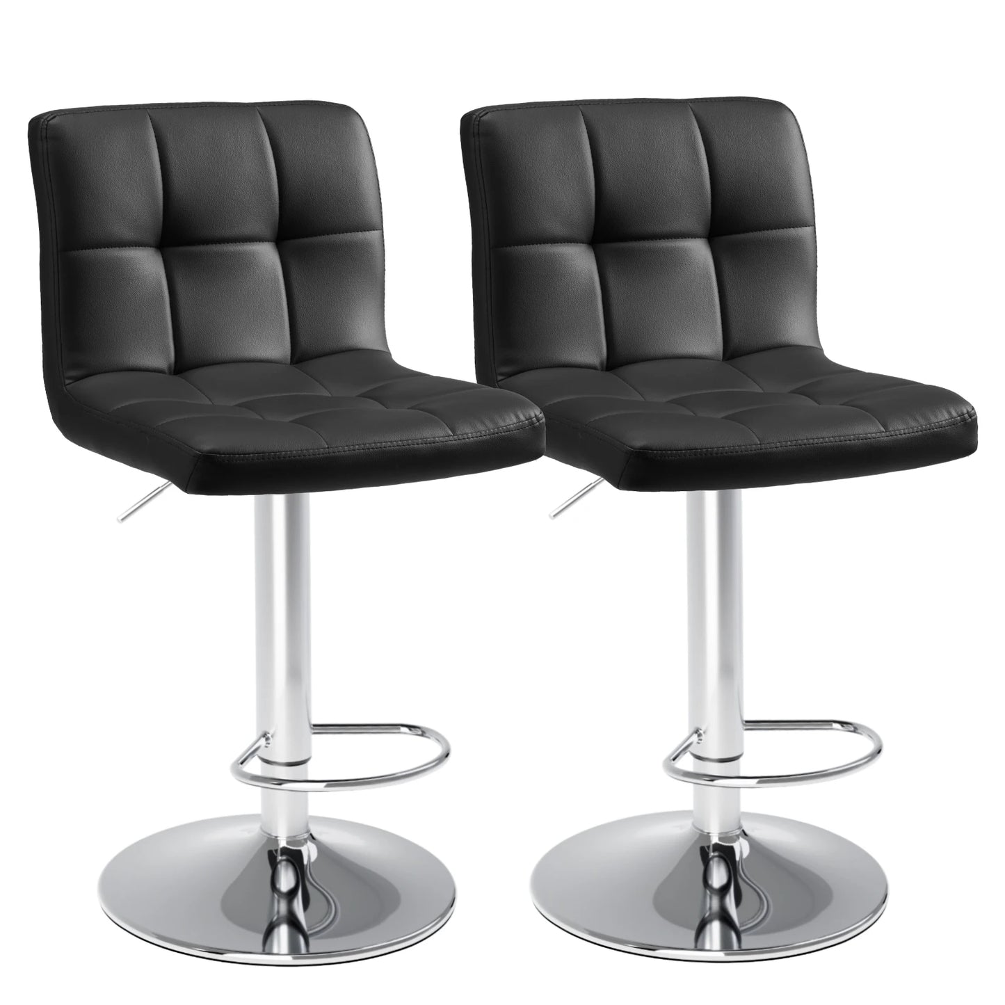 Counter Height Leather Bar Stools, Set of 2