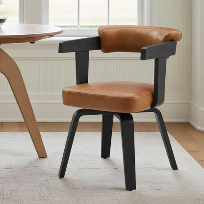 Swivel Desk Chair, Office Chairs with Wooden Legs