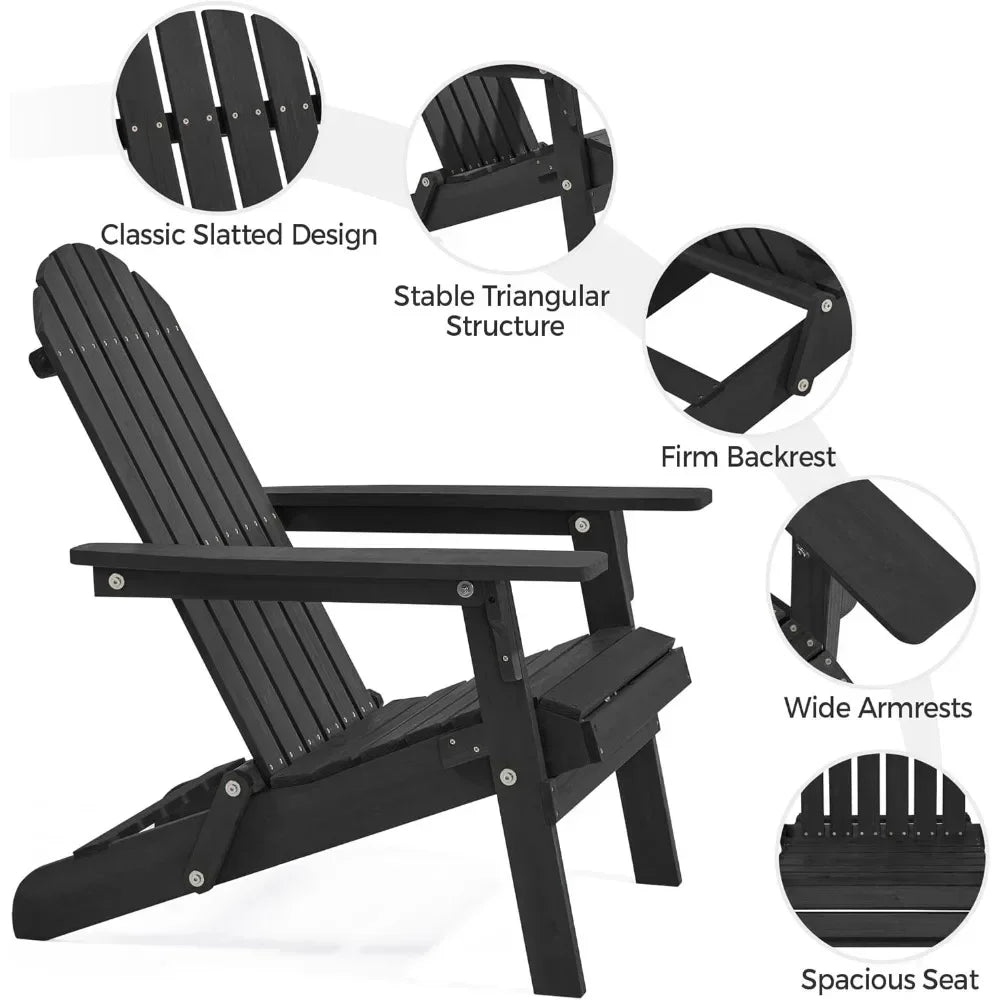 Set of 4 Folding Adirondack Chairs