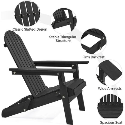 Set of 4 Folding Adirondack Chairs