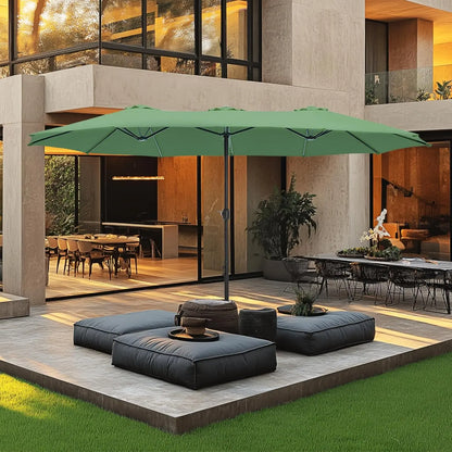 15ft Double Sided Patio Umbrella with Base Included