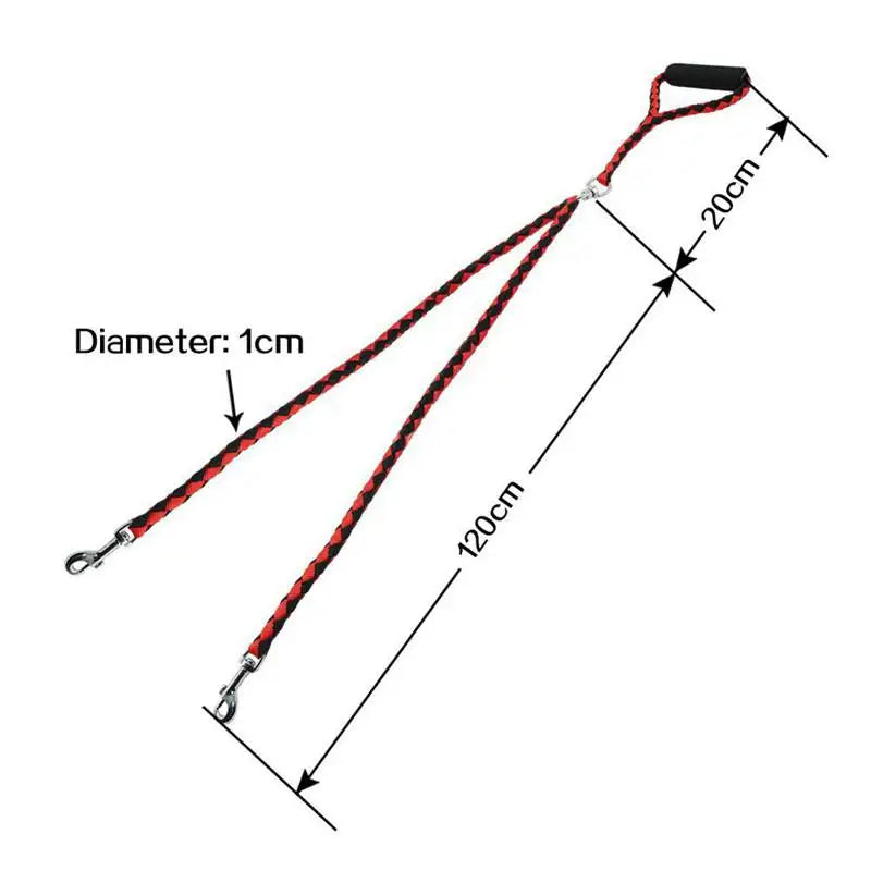 1.4m Pet Double Leash Training for Two Dogs
