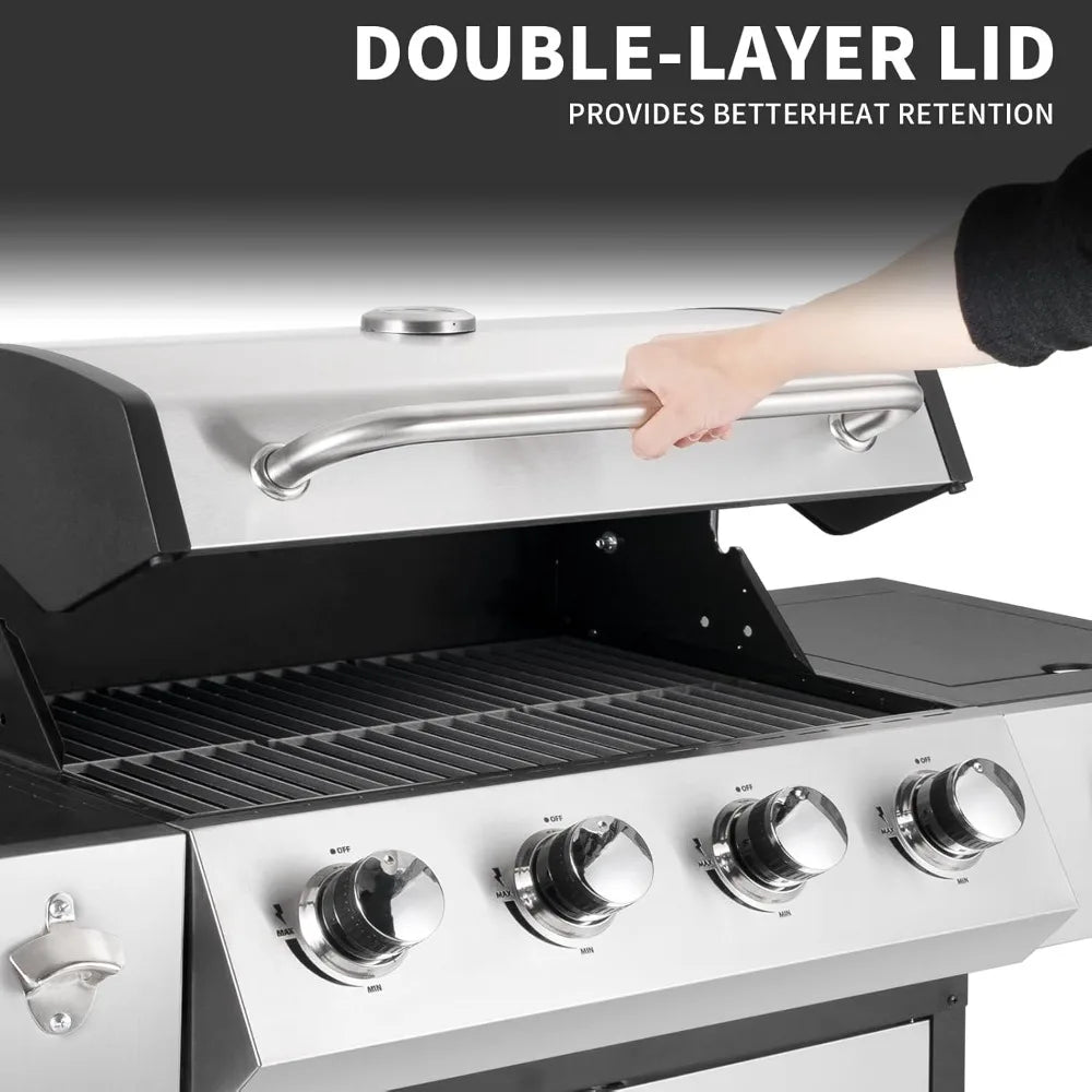 Propane Gas BBQ Grill with Side Burner