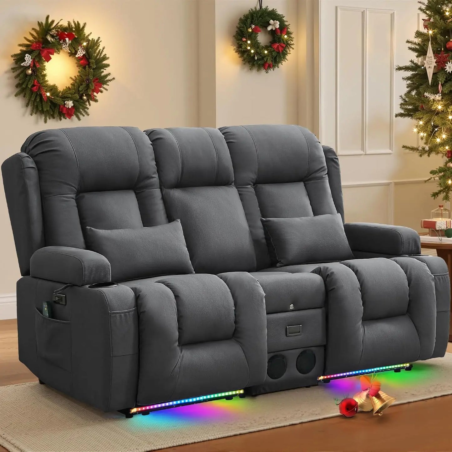"Electric Reclining Loveseat with Console