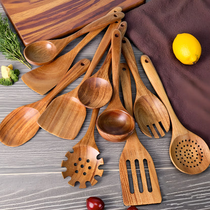 10pcs Wooden Spoons Kitchen Wooden Utensils