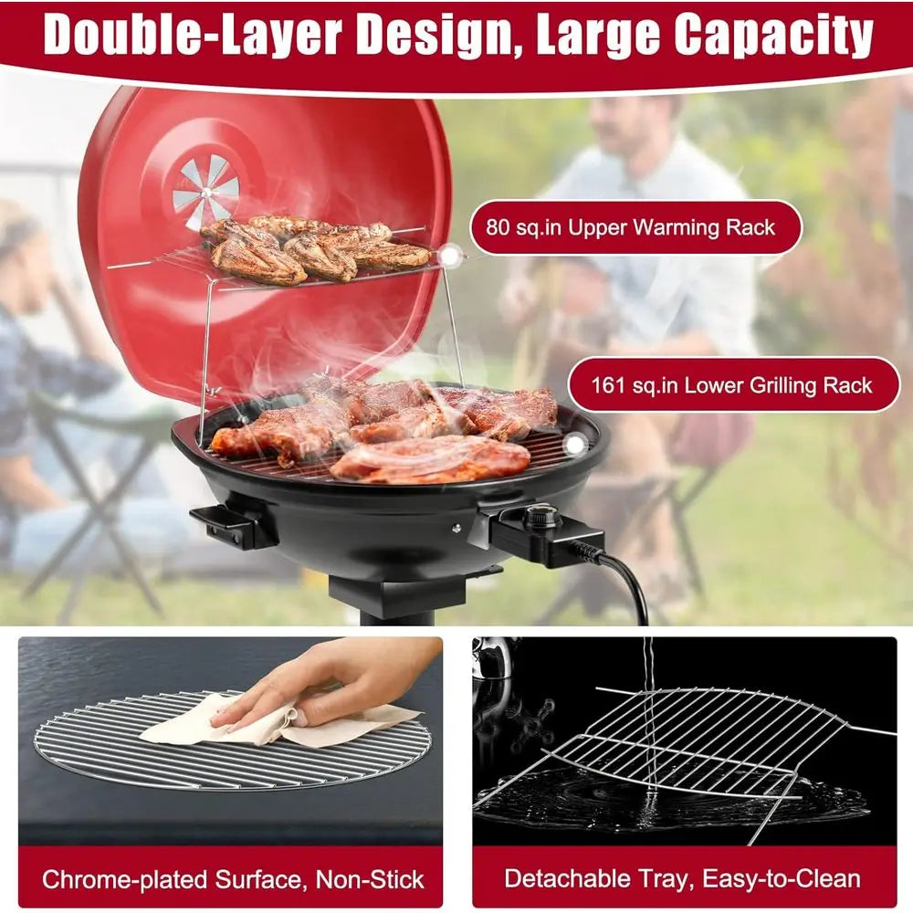 Electric BBQ Grill Removable Non-Stick Grill Rack,