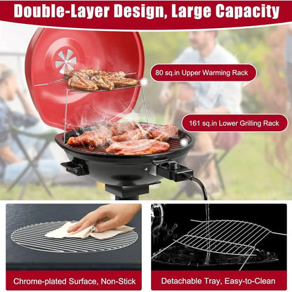 Electric BBQ Grill Removable Non-Stick Grill Rack,