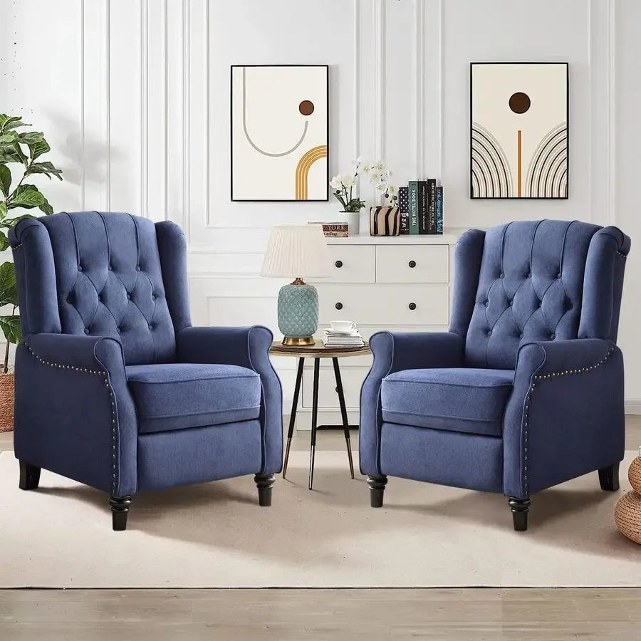 Push Back Recliner Chair Set of 2