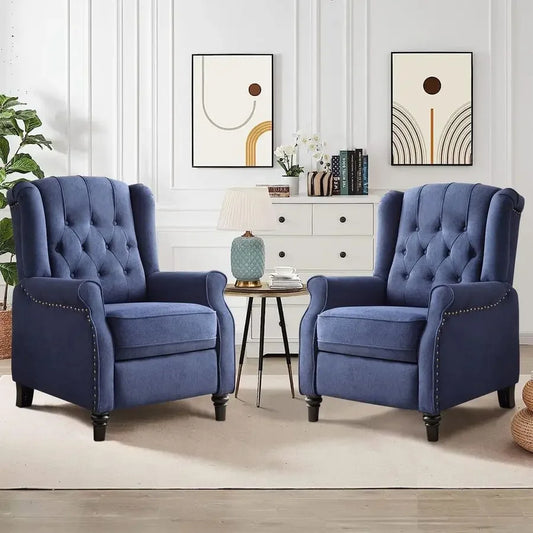 Push Back Recliner Chair Set of 2