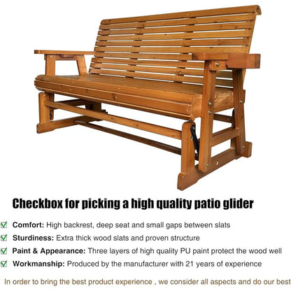Glider Bench with Cup Holders