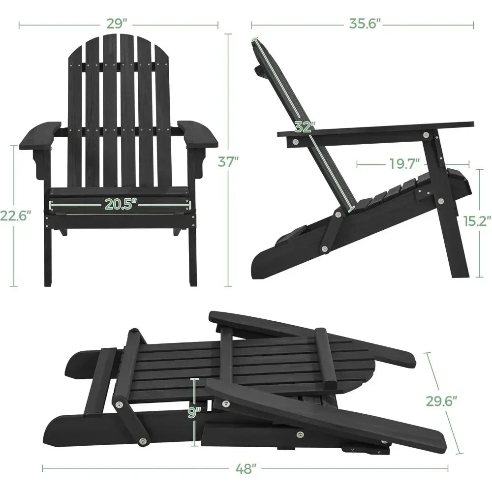 Set of 4 Folding Adirondack Chairs