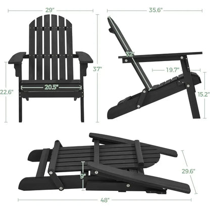 Set of 4 Folding Adirondack Chairs