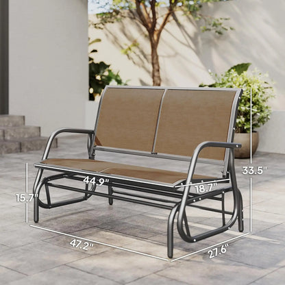 Patio Garden Glider w/Powder Coated Steel Frame