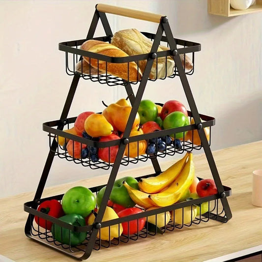 Three-tier fruit basket