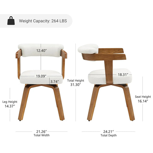 Swivel Desk Chair, Office Chairs with Wooden Legs