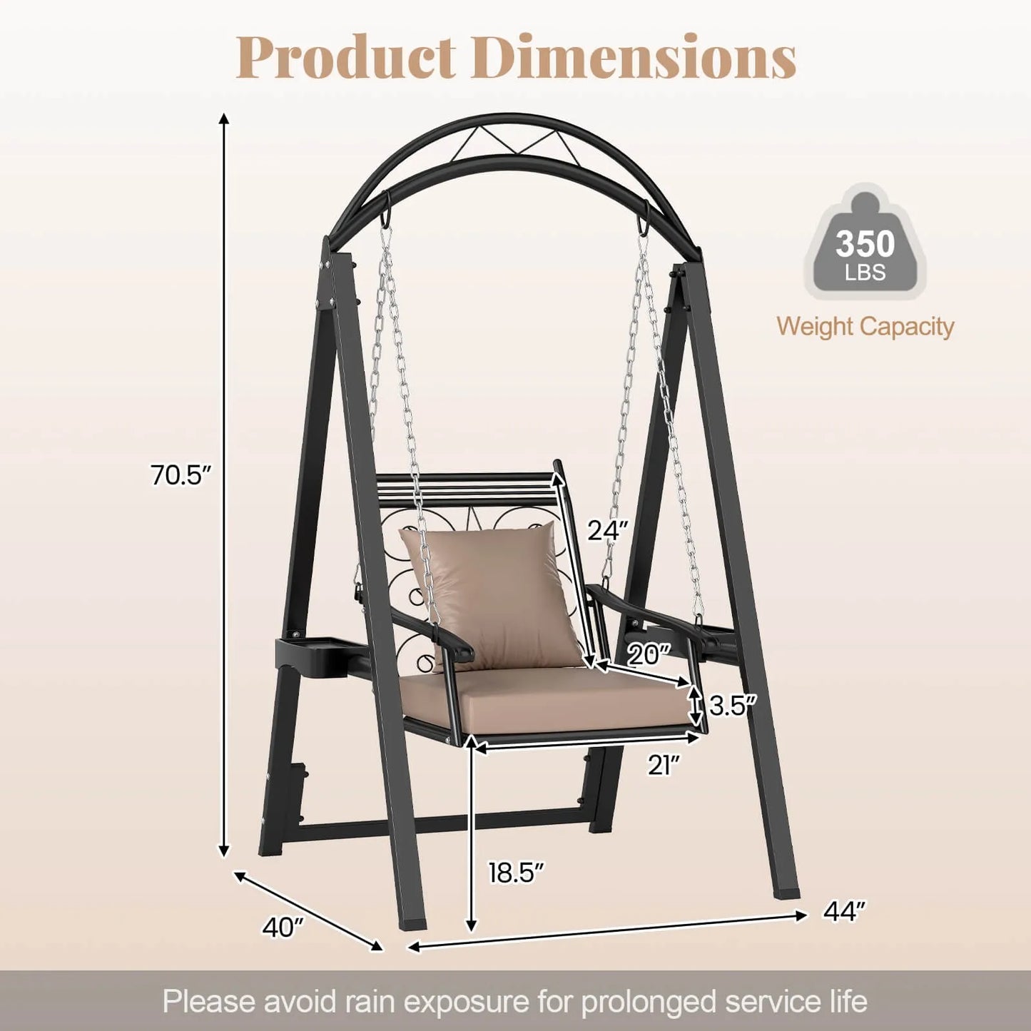Balcony Porch Swing w/Stand