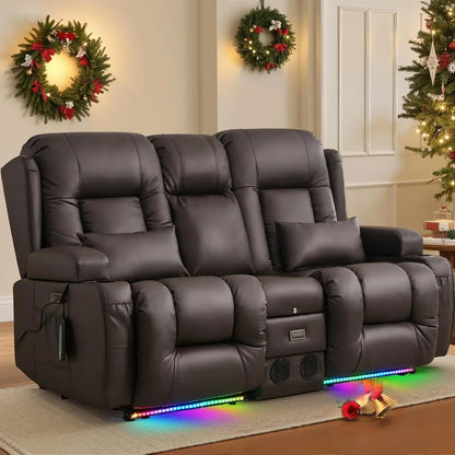 "Electric Reclining Loveseat with Console