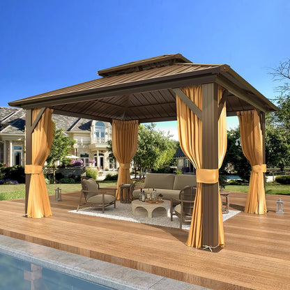 Permanent Outdoor Metal Pavilion Hardtop Gazebo
