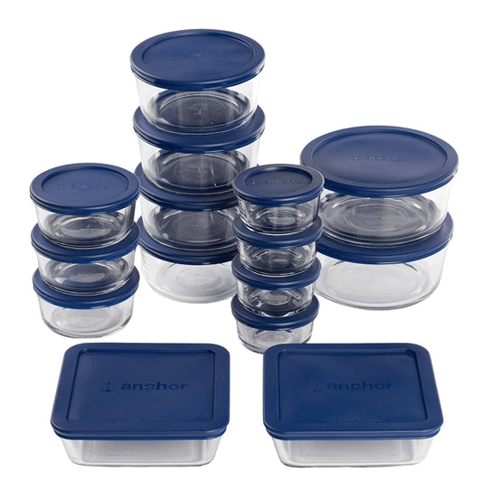 Glass containers with lids