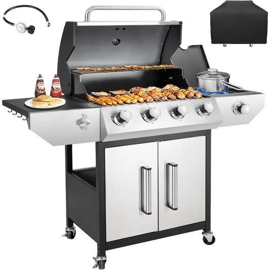 Propane Gas BBQ Grill with Side Burner
